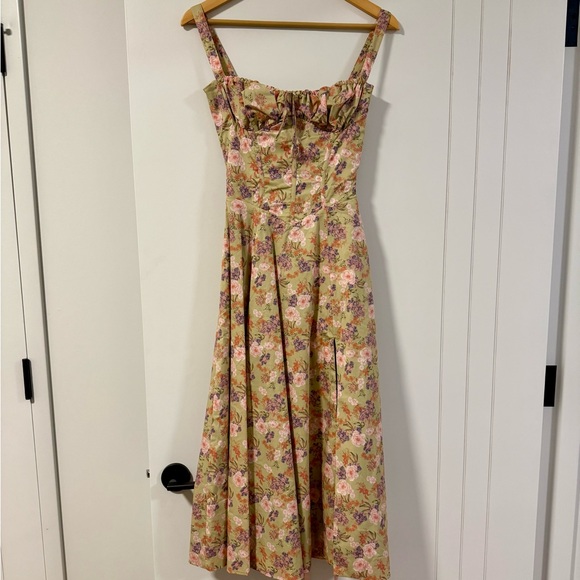 House of CB Dresses & Skirts - House of CB Floral Midi Dress in Pink and Green